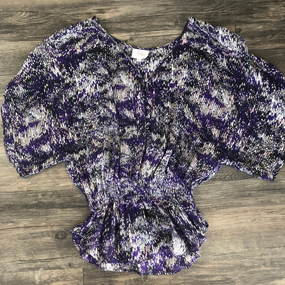 Parker Silk Flowy Purple Blouse